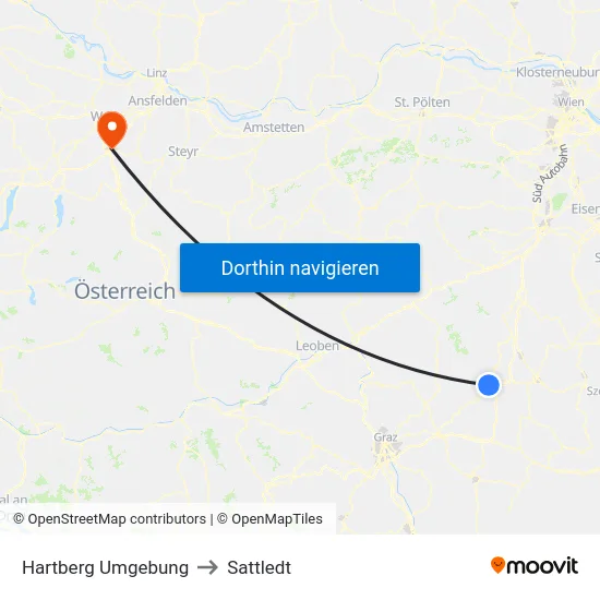 Hartberg Umgebung to Sattledt map