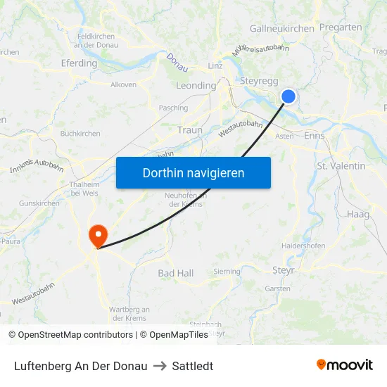 Luftenberg An Der Donau to Sattledt map