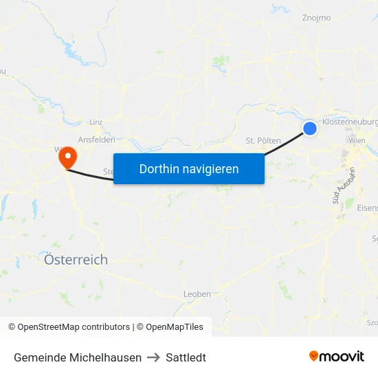 Gemeinde Michelhausen to Sattledt map