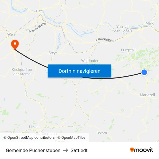 Gemeinde Puchenstuben to Sattledt map