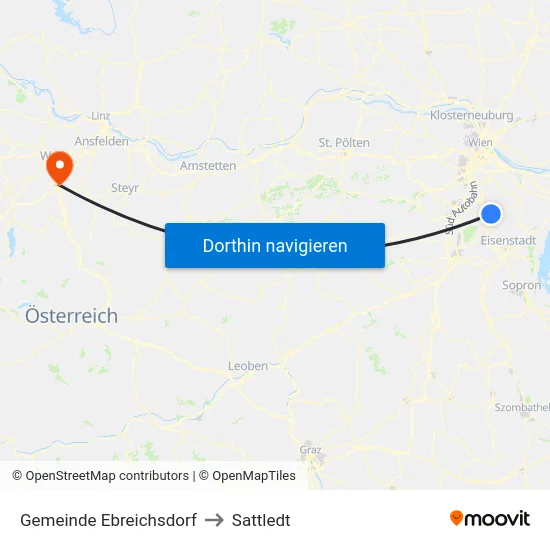Gemeinde Ebreichsdorf to Sattledt map