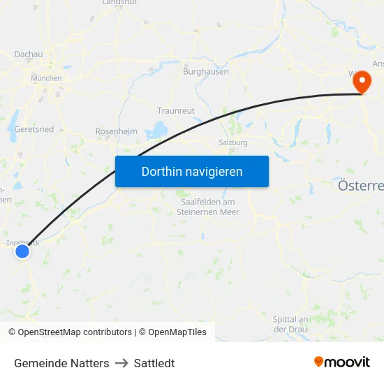Gemeinde Natters to Sattledt map