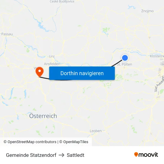 Gemeinde Statzendorf to Sattledt map
