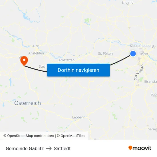 Gemeinde Gablitz to Sattledt map