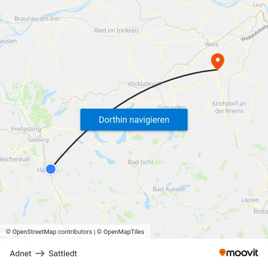 Adnet to Sattledt map