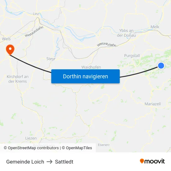 Gemeinde Loich to Sattledt map