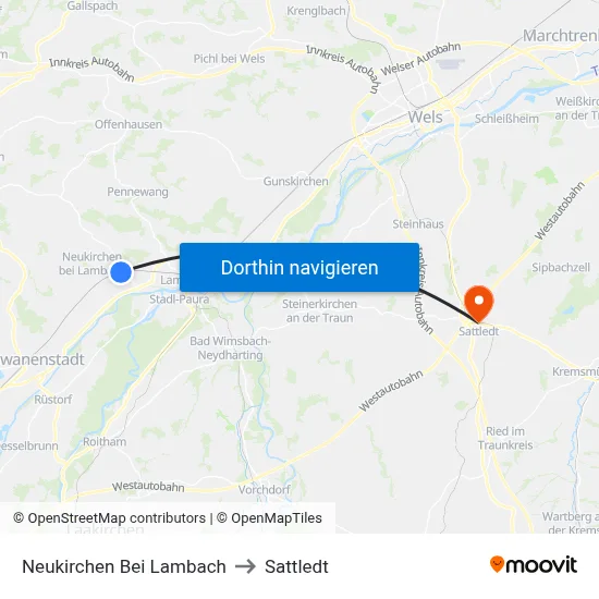 Neukirchen Bei Lambach to Sattledt map