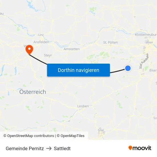 Gemeinde Pernitz to Sattledt map
