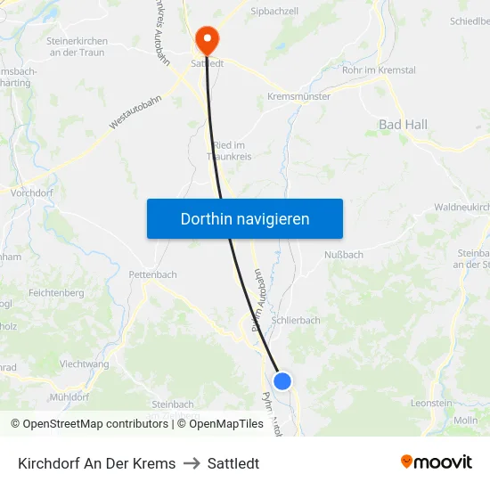 Kirchdorf An Der Krems to Sattledt map