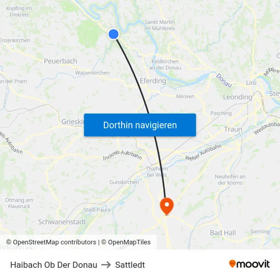 Haibach Ob Der Donau to Sattledt map