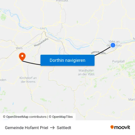 Gemeinde Hofamt Priel to Sattledt map