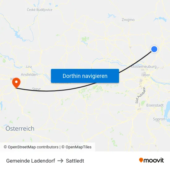 Gemeinde Ladendorf to Sattledt map