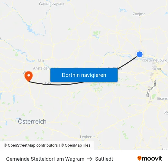 Gemeinde Stetteldorf am Wagram to Sattledt map