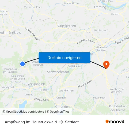 Ampflwang Im Hausruckwald to Sattledt map