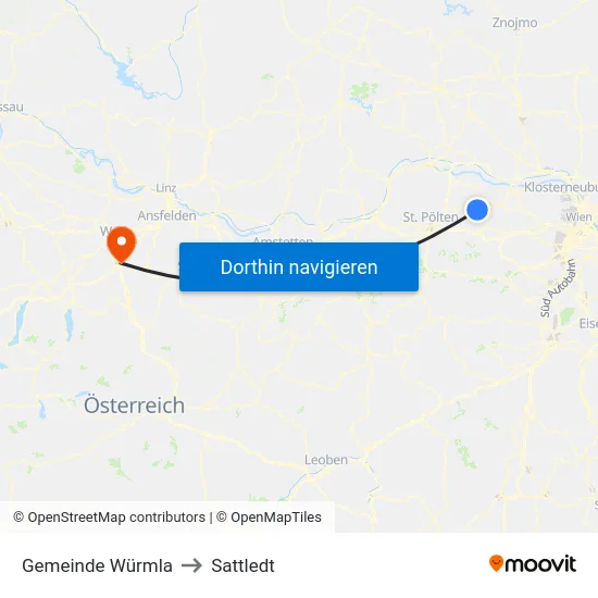 Gemeinde Würmla to Sattledt map