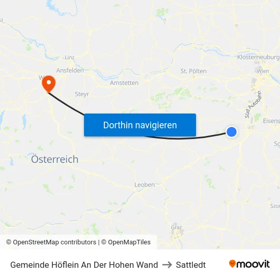 Gemeinde Höflein An Der Hohen Wand to Sattledt map