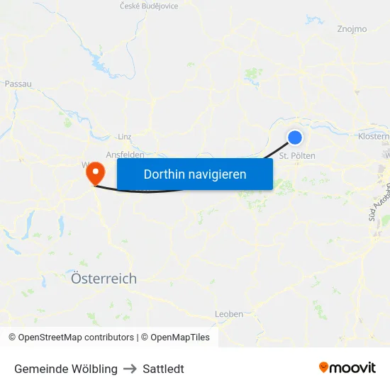 Gemeinde Wölbling to Sattledt map