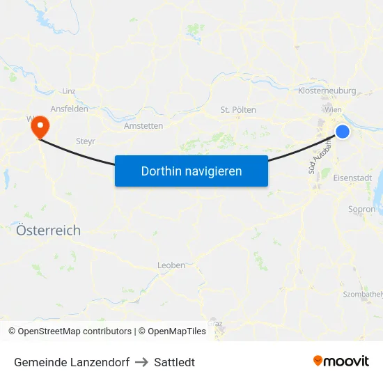 Gemeinde Lanzendorf to Sattledt map