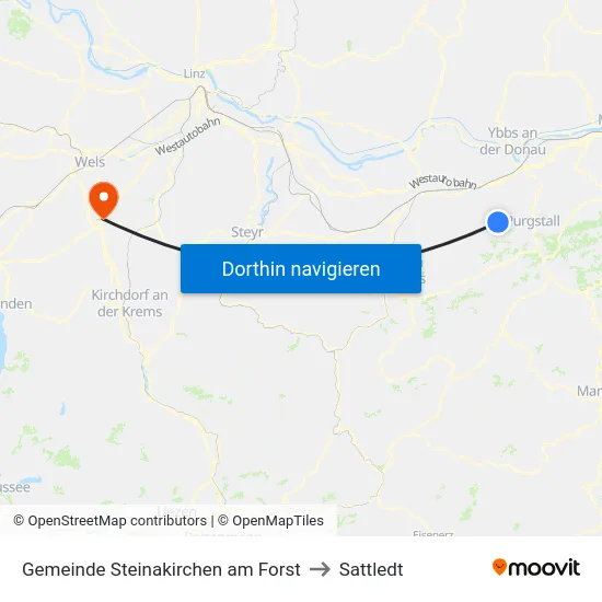 Gemeinde Steinakirchen am Forst to Sattledt map