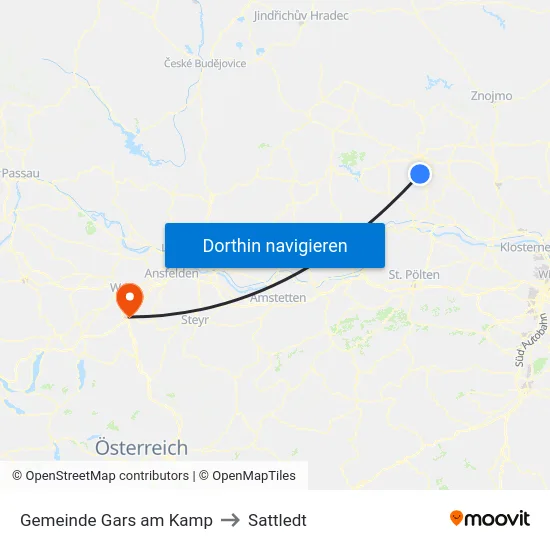 Gemeinde Gars am Kamp to Sattledt map