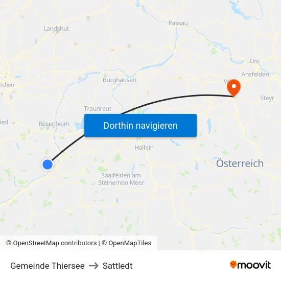 Gemeinde Thiersee to Sattledt map