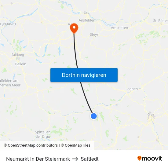 Neumarkt In Der Steiermark to Sattledt map