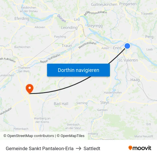 Gemeinde Sankt Pantaleon-Erla to Sattledt map