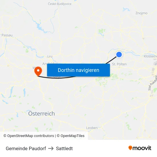 Gemeinde Paudorf to Sattledt map