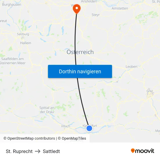 St. Ruprecht to Sattledt map