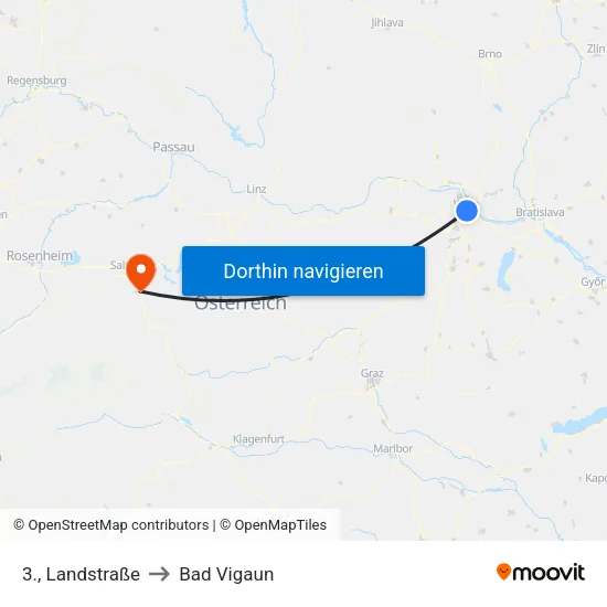 3., Landstraße to Bad Vigaun map