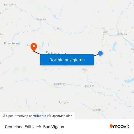 Gemeinde Edlitz to Bad Vigaun map