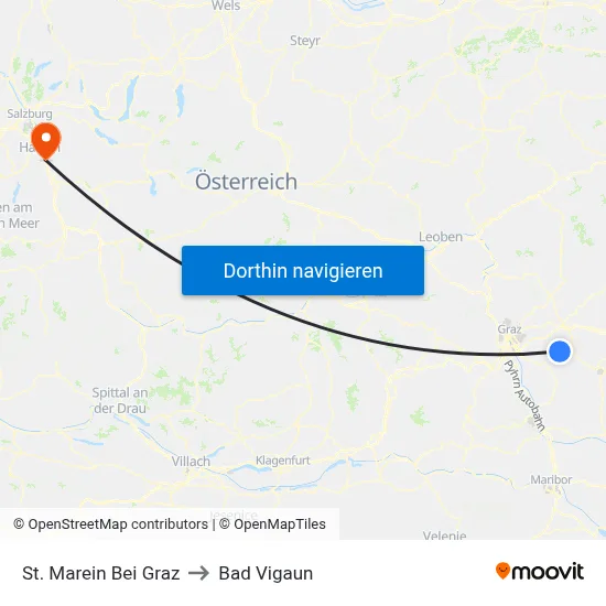 St. Marein Bei Graz to Bad Vigaun map