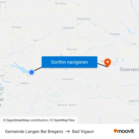 Gemeinde Langen Bei Bregenz to Bad Vigaun map