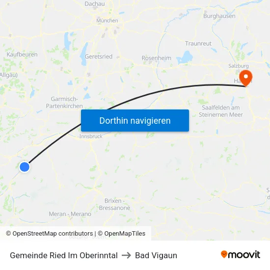 Gemeinde Ried Im Oberinntal to Bad Vigaun map