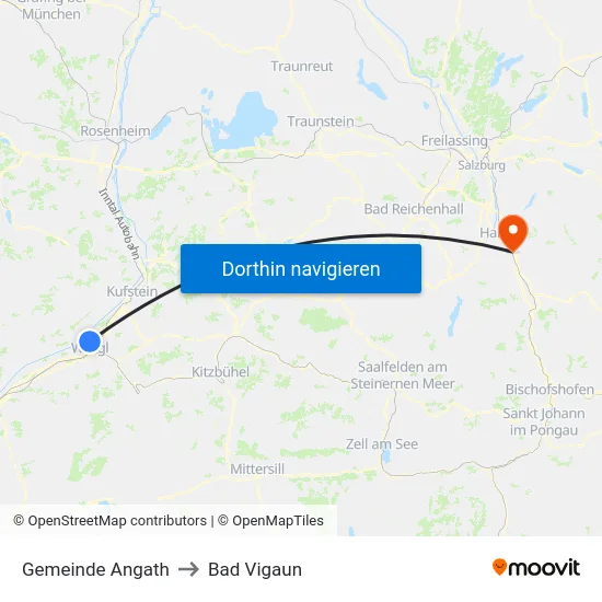 Gemeinde Angath to Bad Vigaun map