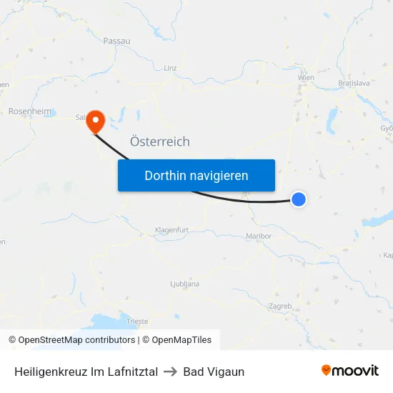 Heiligenkreuz Im Lafnitztal to Bad Vigaun map