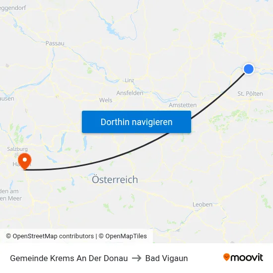 Gemeinde Krems An Der Donau to Bad Vigaun map
