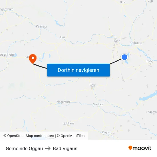 Gemeinde Oggau to Bad Vigaun map