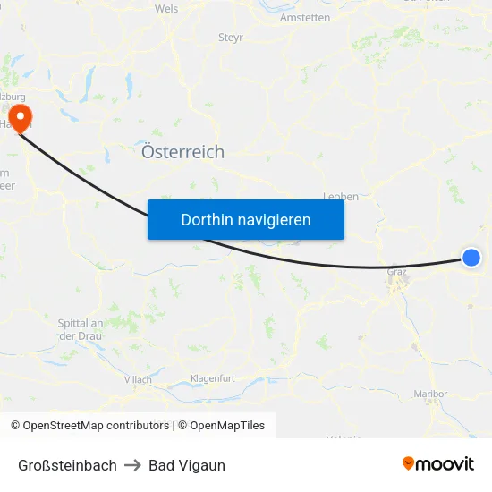 Großsteinbach to Bad Vigaun map