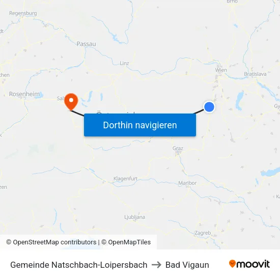 Gemeinde Natschbach-Loipersbach to Bad Vigaun map