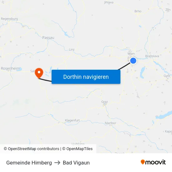 Gemeinde Himberg to Bad Vigaun map