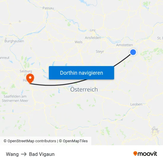Wang to Bad Vigaun map