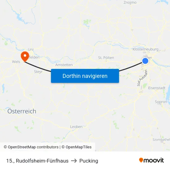 15., Rudolfsheim-Fünfhaus to Pucking map