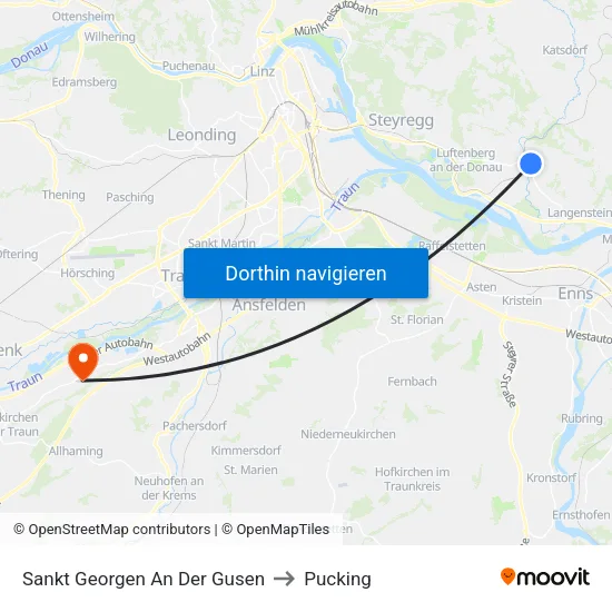 Sankt Georgen An Der Gusen to Pucking map