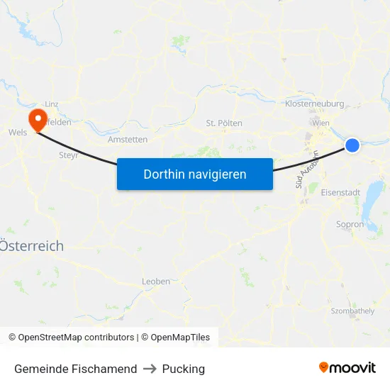 Gemeinde Fischamend to Pucking map
