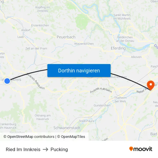 Ried Im Innkreis to Pucking map