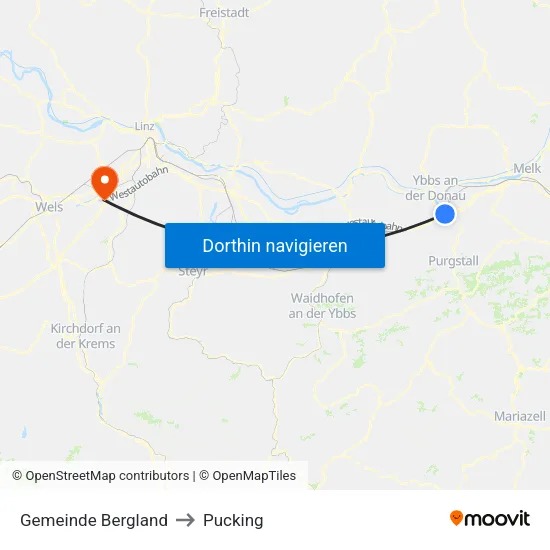 Gemeinde Bergland to Pucking map