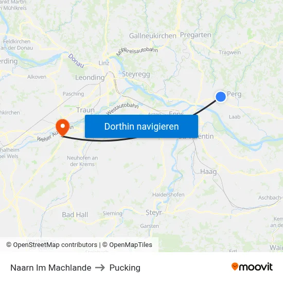 Naarn Im Machlande to Pucking map