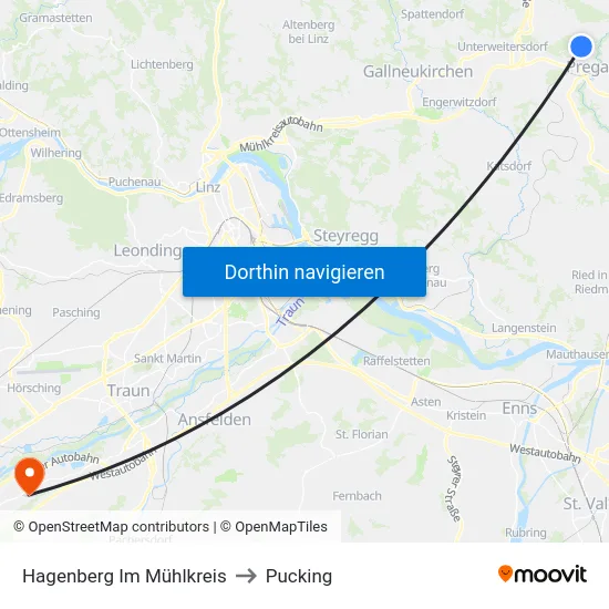Hagenberg Im Mühlkreis to Pucking map