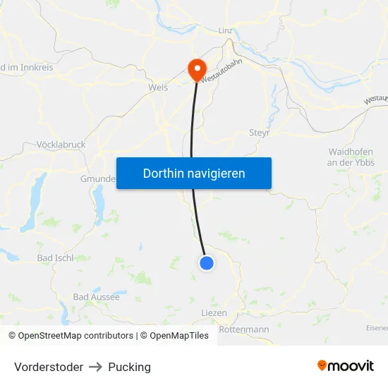 Vorderstoder to Pucking map